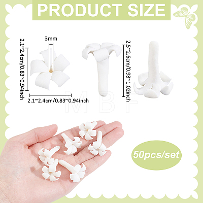50Pcs Handmade Polymer Clay Beads CLAY-PH0002-18A-1