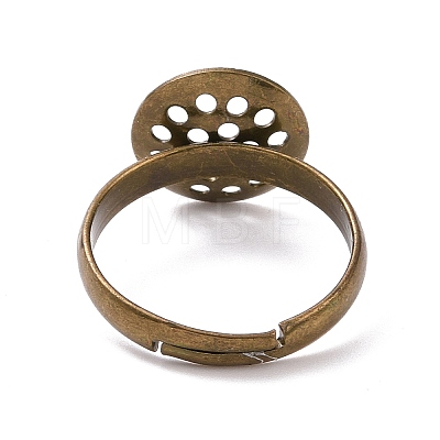 DIY Antique Bronze Adjustable Brass Sieve Ring Bases X-EC163-3NFAB-1