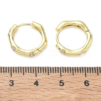 Brass Micro Pave Cubic Zirconia Hoop Earrings KK-CBA98BA-14G-1