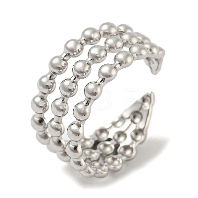 Non-Tarnish 304 Stainless Steel Open Cuff Ring RJEW-C067-24P-1