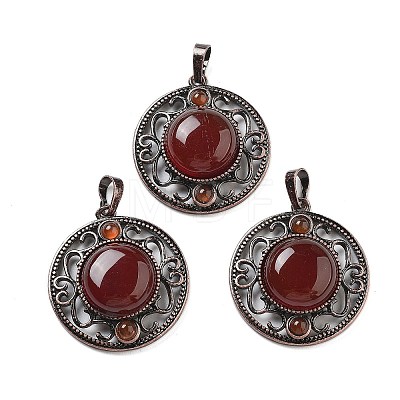 Natural Carnelian(Dyed and Heated) Pendants G-Q158-03A-R01-1