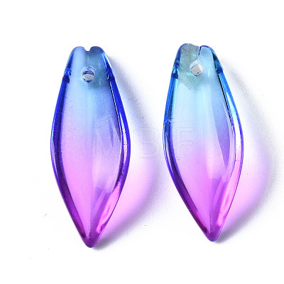 Two Tone Transparent Spray Painted Glass Pendants GGLA-S054-015D-02-1