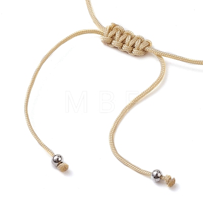 Adjustable Acrylic Shell Shape Braided Bead Bracelet BJEW-JB10144-1