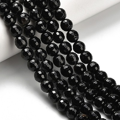 Natural Black Tourmaline Beads Strands G-H329-D02-6mm-1