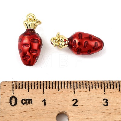 Fruit Brass Enamel Pendants KK-M324-04A-G-1