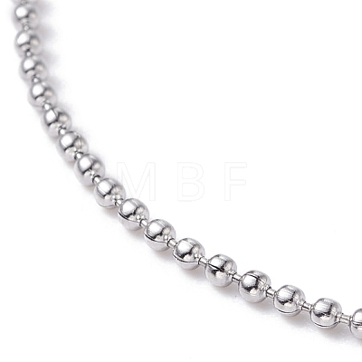 1mm 304 Stainless Steel Ball Chains Anklet for Men Women AJEW-AN00455-1