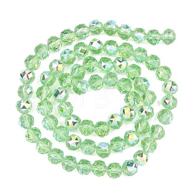 Electroplate Transparent Glass Beads Strands GLAA-H040-01A-1