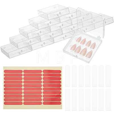   15Pcs Transparent Plastics Hand-wearing Armor Storage Case MRMJ-PH0001-78-1