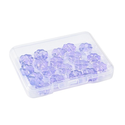 20Pcs Transparent Spray Painted Glass Beads GLAA-FS0002-40A-1