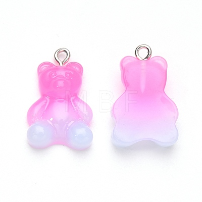 Gradient Color Opaque Resin Pendants RESI-R433-01-1