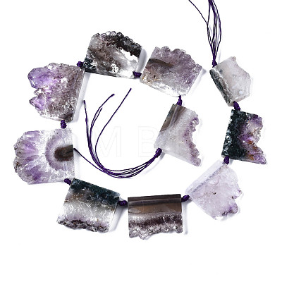 Natural Druzy Amethyst Beads Strands G-T133-14-1