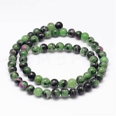 Natural Ruby in Zoisite Bead Strands G-K153-B18-12mm-1