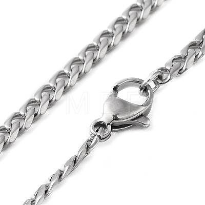 304 Stainless Steel Cuban Link Chain Necklace for Men Women NJEW-C013-02P-1