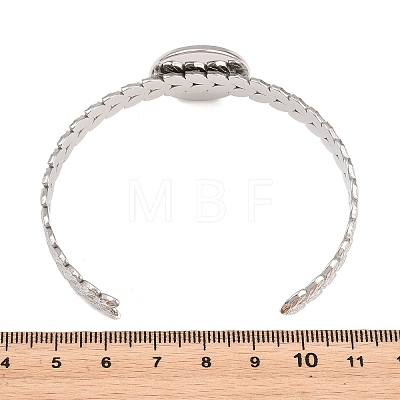 304 Stainless Steel Leaf Cuff Bangle Making STAS-F366-10C-P-1