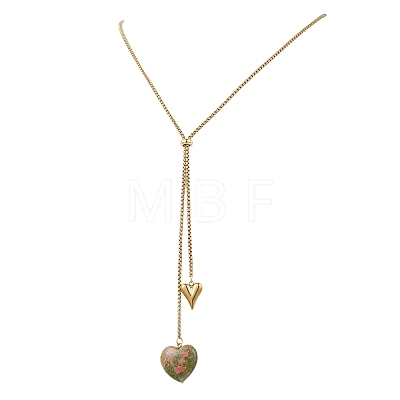 304 Stainless Steel Box Chain Lariat Necklaces NJEW-JN05890-1