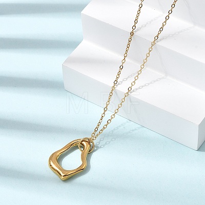 Irregular 304 Stainless Steel Pendant Necklace & Stud Earrings Sets for Women SJEW-E052-01G-1