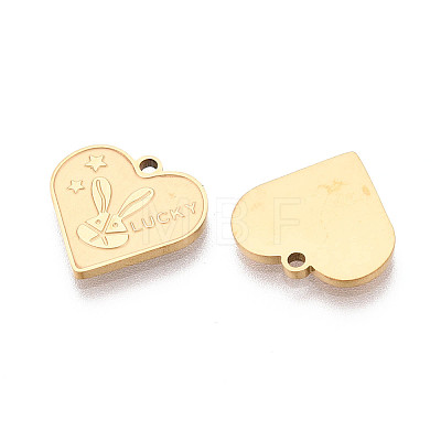 Religion 304 Stainless Steel Heart Pendants STAS-T073-05G-1