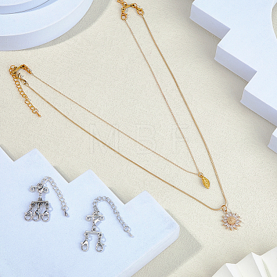 4 Pcs Alloy Chain Extender with Lobster Claw Clasps FIND-WH0126-552-1
