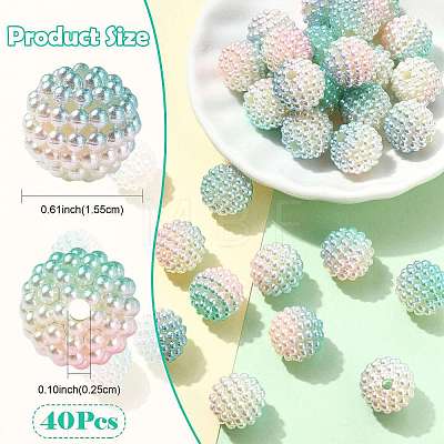 40Pcs Imitation Pearl Acrylic Beads OACR-FS0002-89A-03-1