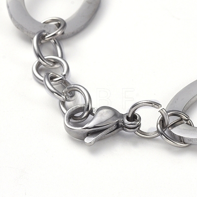 304 Stainless Steel Link Chain Bracelets BJEW-G582-41P-1