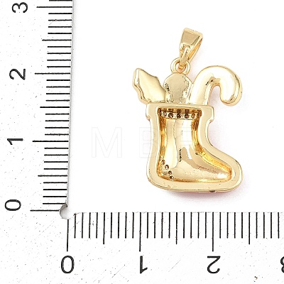 Christmas Brass Micro Pave Cubic Zirconia Pendants LS-KK-K413-01C-G-1