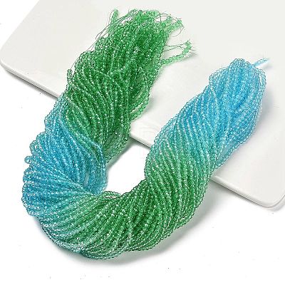 Transparent Painted Glass Beads Strands LS-DGLA-A034-T1mm-A17-1