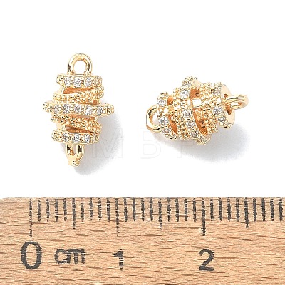 Brass Micro Pave Clear Cubic Zirconia Connetor Charms KK-A194-01G-1