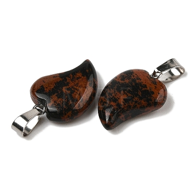 Natural Mahogany Obsidian Pendants G-B127-11P-01-1