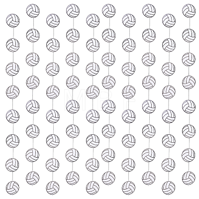 Paper Volleyball Hanging Banners AJEW-WH0752-629-1