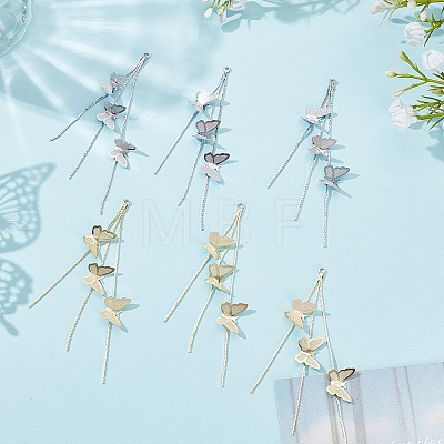 8Pcs 2 Colors Brass Chain Tassel Big Pendants KK-ME0003-55-1