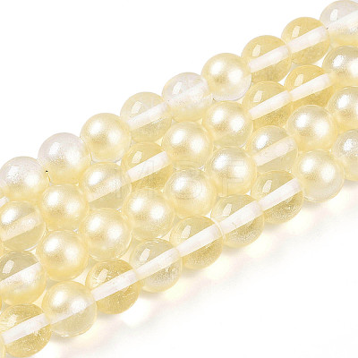 Baking Paint Transparent Glass Beads Strands DGLA-N011-10mm-02-1