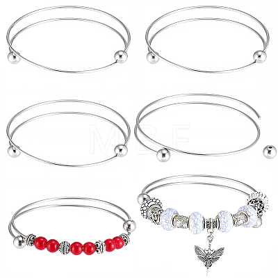 6Pcs 304 Stainless Steel Cuff Bangles Making MAK-BBC0001-21P-1