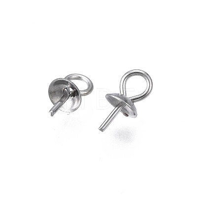 304 Stainless Steel Cup Peg Bails Pendants STAS-S057-58A-P-1