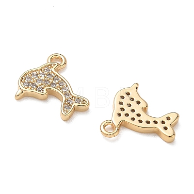 Brass Micro Pave Cubic Zirconia Charms KK-D261-13G-1