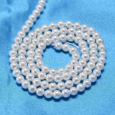 Round Shell Pearl Bead Strands BSHE-L011-3mm-A013-1