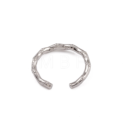 304 Stainless Steel Rattan Open Cuff Rings for Women RJEW-G285-03P-1