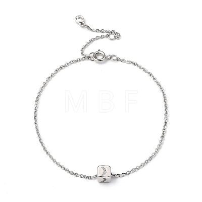 Cube Micro Pave Cubic Zirconia Pendant Necklaces & Bracelets Sets SJEW-JS01116-01-1