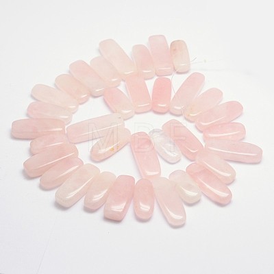 Rectangle Natural Rose Quartz Beads Strands G-L419-28-1