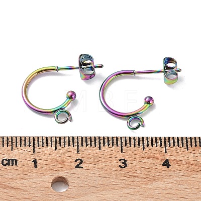 304 Stainless Steel Stud Earring Findings STAS-Z028-B02-M-02-1