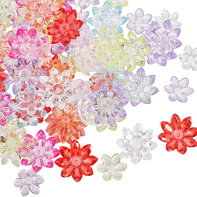 80Pcs 2 Styles Transparent Acrylic Bead Caps TACR-SP0001-28-1