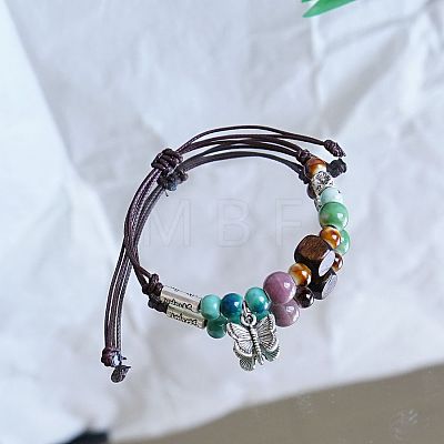 Ceramic Beads Braided Bead Bracelets FS-WG18053-01-1