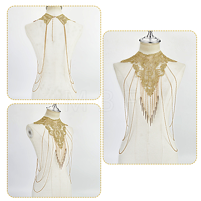 Gothic Polyester Lace Shoulder Chains for Wedding Dress AJEW-GA0010-27-1