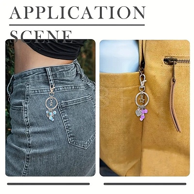 Alloy & Glass Keychains KEYC-YW00303-01-1