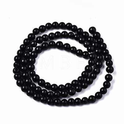 Natural Black Onyx Beads Strands G-S359-231-1
