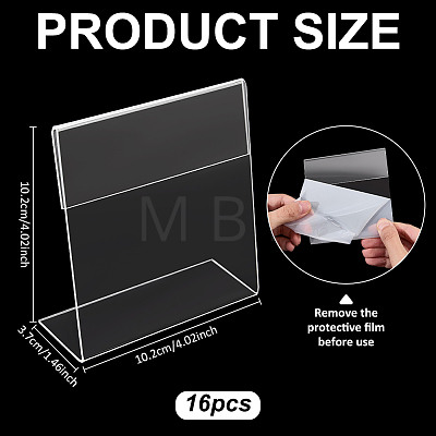 16Pcs Acrylic L Shaped Table Desktop Sign Display Stand AJEW-FG0005-89-1