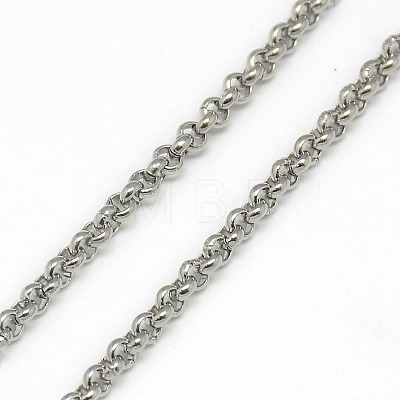 Trendy Unisex 304 Stainless Steel Cross Rolo Chain Necklaces X-NJEW-L043A-09P-1