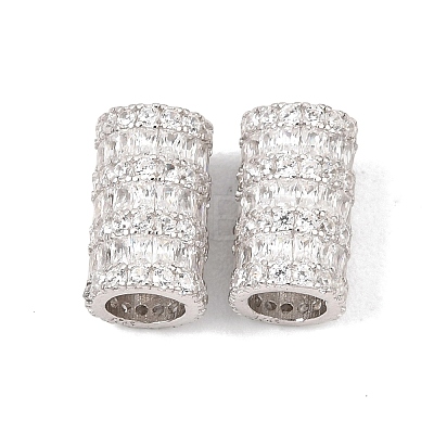 925 Sterling Silver Micro Pave Clear Cubic Zirconia Beads SE-CBAF1B2-16B-P-1