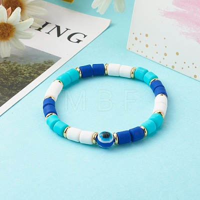 Handmade Polymer Clay Beads Stretch Bracelets BJEW-JB06486-1
