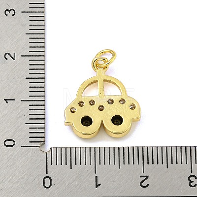 Car Rack Plating Brass Micro Pave Cubic Zirconia Pendants KK-Z053-10G-1