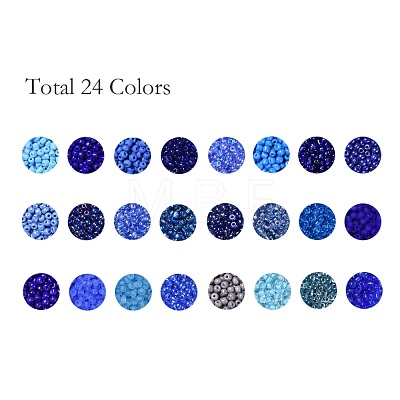 600G 24 Colors Glass Seed Beads SEED-JP0008-05-4mm-1
